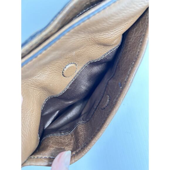 Etienne Aigner Brown Pebble Leather Crossbody Bag Purse Turn lock 71234 - Picture 4 of 10